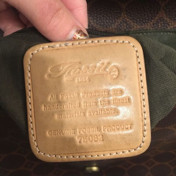 Fossil Geometric Brown Tan Crossbody Bag - Picture 4 of 7